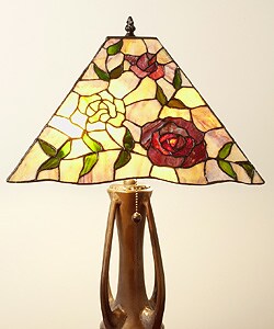 Tiffany-style Rose Mission-style Table Lamp
