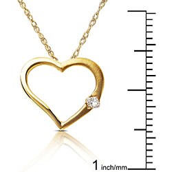 14k Yellow Gold Diamond Heart Necklace