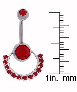 Stainless Steel Ring Of Jewels Barbell Belly Ring