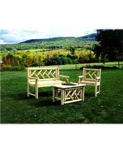Rustic Adirondack Cedar Side Table