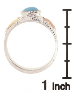 Black Hills Gold Sterling Silver Turquoise Ring