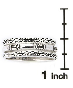 Sterling Silver Scroll Design Stackable Ring Set