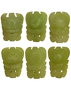 Jade Buddhist Spirit Masks (Set of 6)