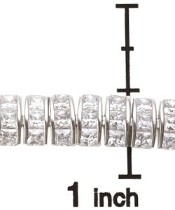Sterling Silver Cubic Zirconia Dome Link Bracelet
