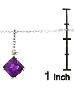 14k White Gold and Amethyst Necklace