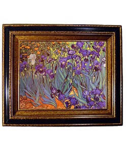 Van Gogh Field and Irises Framed Canvas Collection