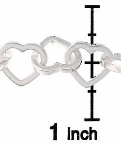 Sterling Silver Heart Link Bracelet