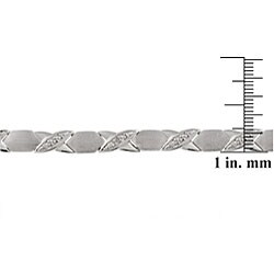 Sterling Silver X and O Diamond Accent Bracelet