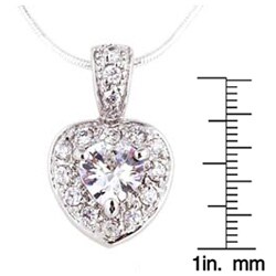 Icz Stonez Sterling Silver CZ Heart Pendant
