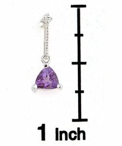 14k White Gold Diamond Amethyst Earrings