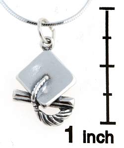 Sterling Silver Graduation Cap Pendant Necklace