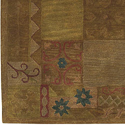 Hand-tufted Contemporary Squares Wool Rug (9' x 13)