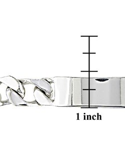 Sterling Silver 9-inch 10 mm Men's ID Bracelet