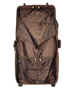Amerileather Cowhide Leather Chestnut Brown 21 Inch Rolling Garment Bag