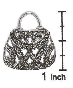 Sterling Silver Marcasite Purse Pin
