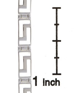 Sterling Silver Greek Key Link Bracelet