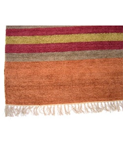 Kilim Hand-woven Silk Rug 6'x 9' (India)