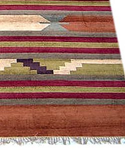 Kilim Hand-woven Silk Rug 4'x 6' (India)