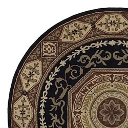 Hand-tufted Black Collection Wool Rug (8' Round)