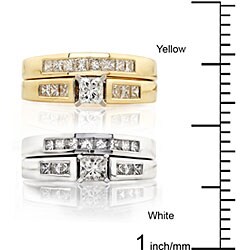 14k Gold 7/8ct TDW Princess Diamond Bridal Set (H-I, I1-I2)