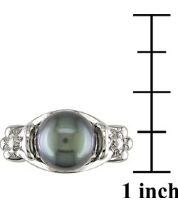 Sterling Silver Cultured Tahitian Pearl Ring
