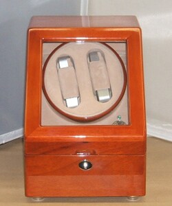 Cherry Double Watch Winder Box for 5 Watches