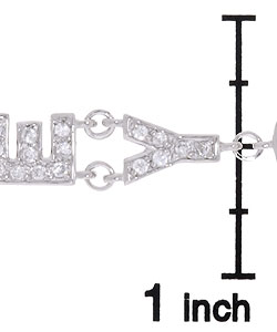 Icz Stonez Sterling Silver CZ 'I Love You' Bracelet