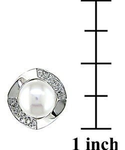 14k Gold 1/10ct TDW Diamond FW Pearl Earrings  (Set of 3)
