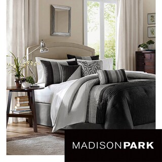 Madison Park Infinity Black/Grey 6-piece Duvet Cover Set