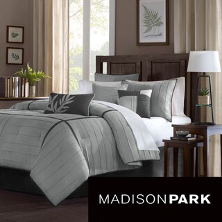 Madison Park Meyers Grey 7-piece Solid Casual Pattern Comforter Set