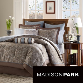 Madison Park Whitman Blue 12-piece Bed in a Bag with Sheet Set