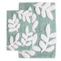 Monte Carlo Cotton Moonstone and White 2-Piece Bath Rug Set