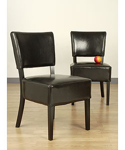 Wasatch Black Leather Dining Chairs (Set of 2)