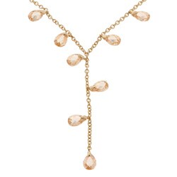Icz Stonez 18k Gold over Silver Champagne CZ Necklace