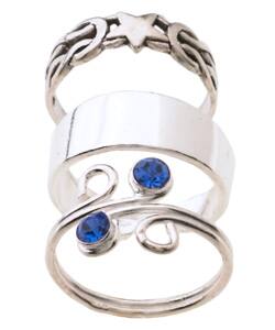 Sterling Silver Celtic Star Toe Ring Set