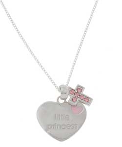 Sterling Silver Pink Cubic Zirconia Cross Pendant