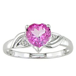 Miadora 10-kt. White Gold Diamond and Pink Topaz Ring