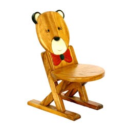 Hand-carved Bear Folding Chair