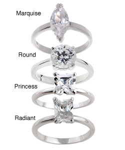 Sterling Silver CZ Princess-cut Ring