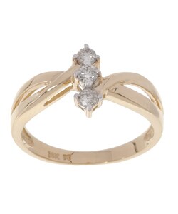 14k Gold 1/4ct TDW Round Diamond 3-stone Ring (I-J, I1-I2)