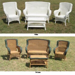 Four-piece Wicker Square-back Patio Set