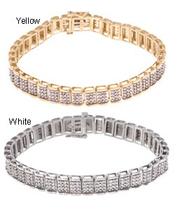 10k Gold Multi-row 3ct TDW Diamond Tennis Bracelet (J, I1)
