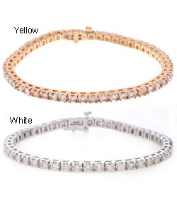 14k Gold 5ct Diamond Traditional Tennis Bracelet (J, I1)