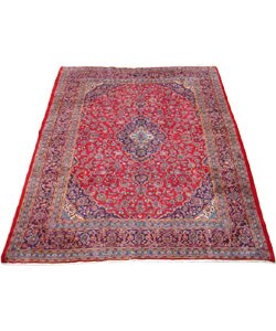 Iranian Mashad Hand-knotted Red Rug (9'7 x 13'1)
