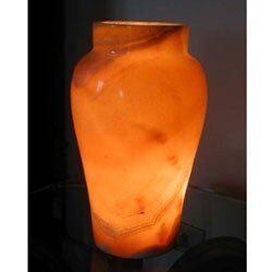 Handcrafted Alabaster Amphora Lamp (Egypt)
