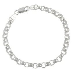 Sterling Silver Italian Rolo Link Bracelet