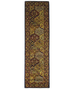 Handmade Heritage Bakhtiari Multi/ Navy Wool Runner (2'3 x 10')