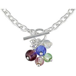 Sterling Silver Murano Glass Toggle Necklace