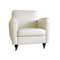 'Carter' Cream Full Bi-cast Leather Club Chair