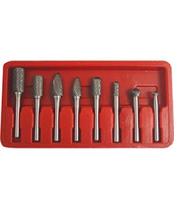GRIP 8-piece Double Cut Carbide Rotary Burr Set